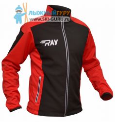 Куртка разминочная RAY, модель Race (Kid), цвет черный/красный, размер 36 (рост 135-140 см)