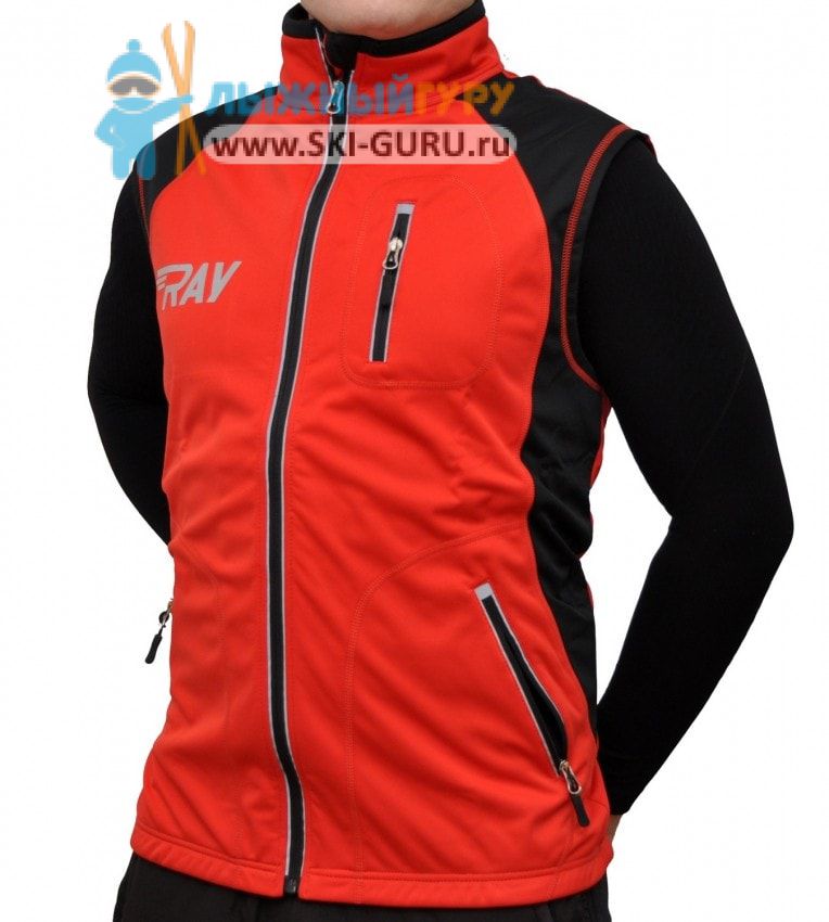 Жилет разминочный RAY, модель Star (Unisex), цвет красный/черный размер 56 (XXXL)