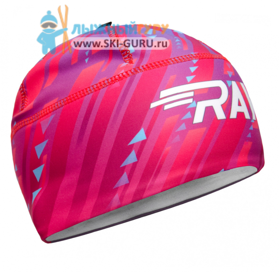 Лыжная шапка Ray, модель Race (Unisex), цвет розовый/фиолетовый, рисунок Flow, размер M